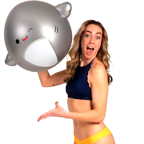 GORDON 🦈 20 inch Squishmallow Inflatable Shark Beach Ball X BigMouth BNIB - Picture 6 of 8
